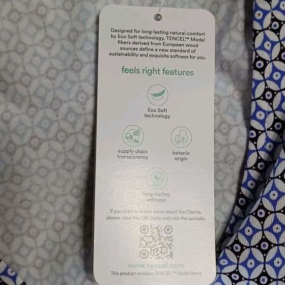 Lands' End Size XS Twist Front Knit Dress 3/4 Sleeve Geometric Print Pockets NEW - Picture 7 of 10